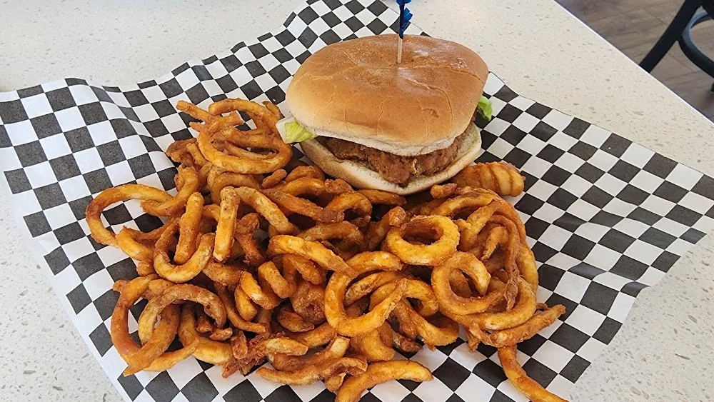 Fried Chicken Sandwich with Frys