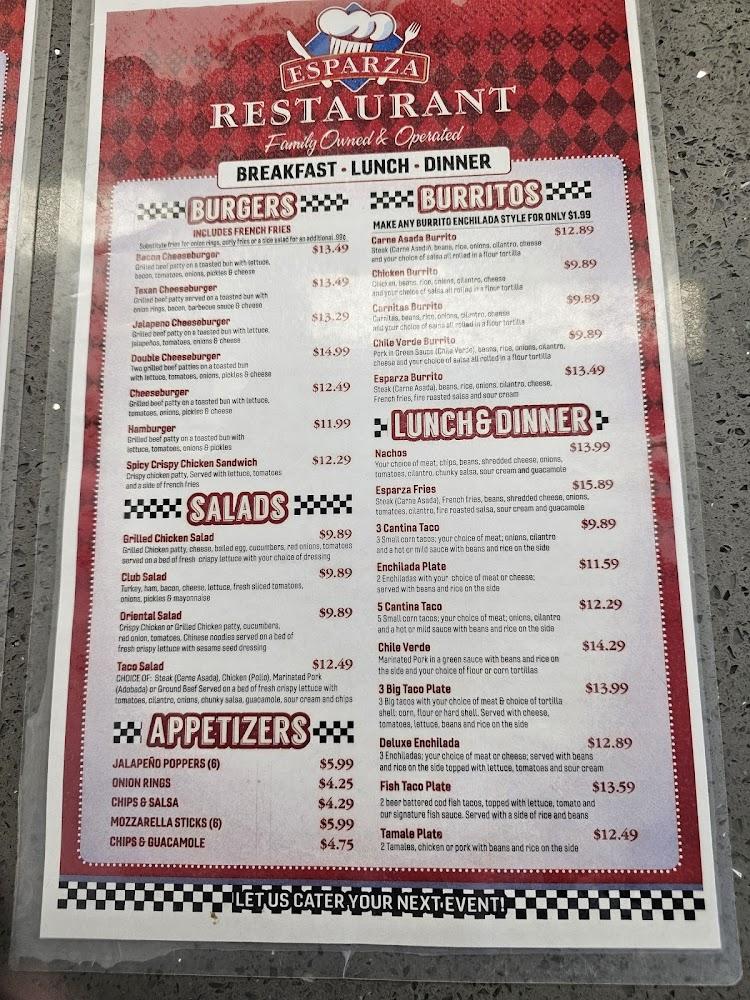 Esparza Restaurant Menu image 1